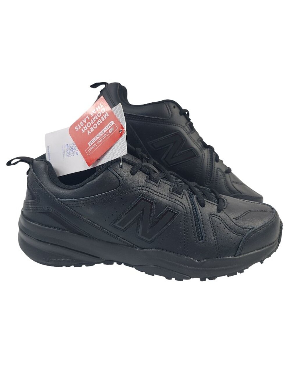 New Balance 608 V5 All-Black Training Shoes Leather Size M8.5, W10
